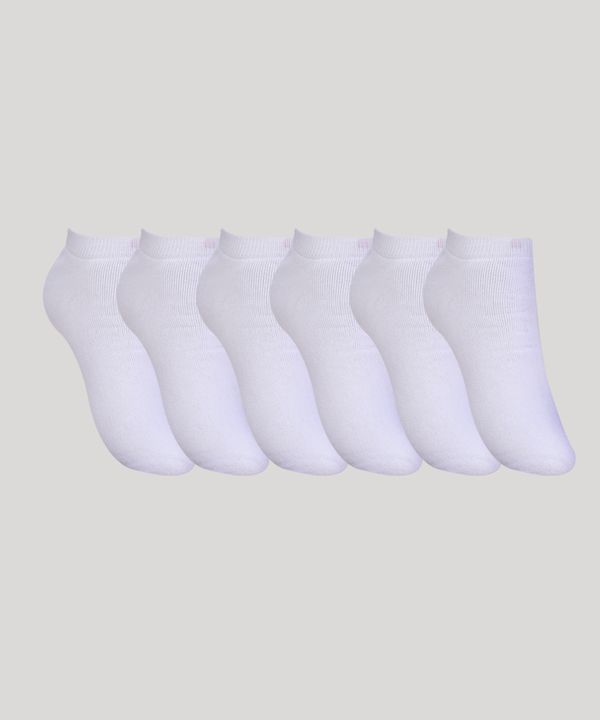 Kit de 6 Meias Masculinas Invisíveis Esportivas Branco 41-43