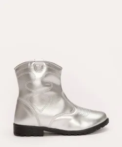 bota westen infantil metalizada prata 32