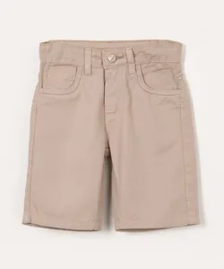 bermuda jeans infantil slim com bolso kaki 6