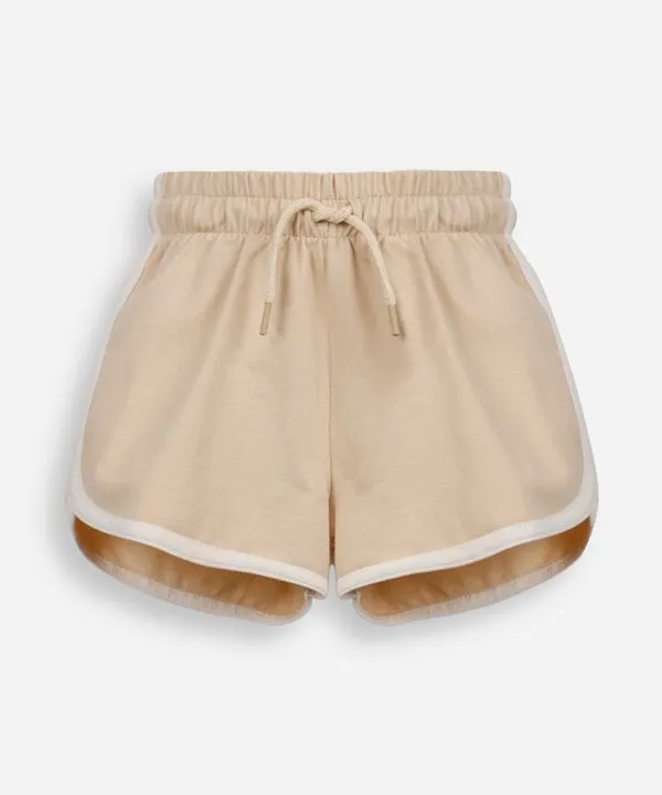short básico infantil em moletom bege 6