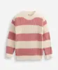 suéter infantil de tricot listrado rosa 10