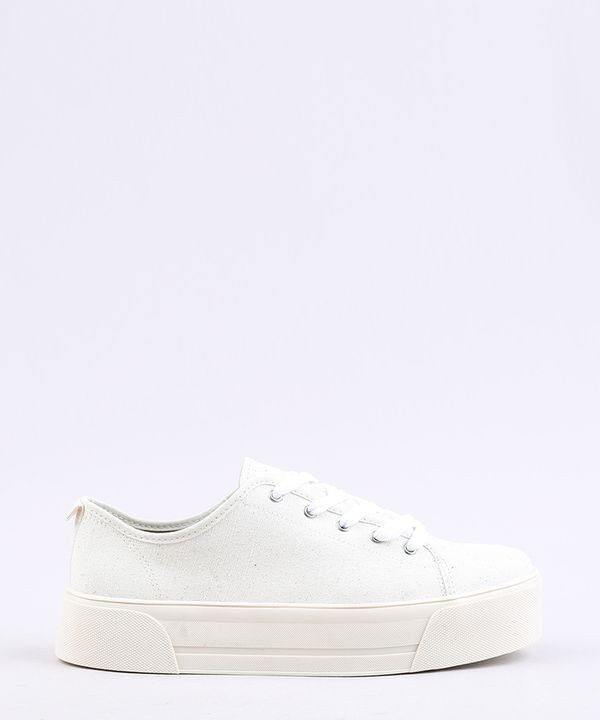 Tênis Feminino Flatform Moleca em Lona Bege Claro 37