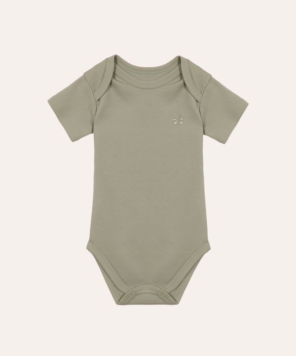 body de algodão peruano infantil manga curta verde 18-24