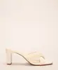 tamanco feminino salto médio tiras cruzadas corda off white 37