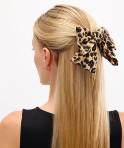 laço de cabelo animal print mindset bege UNICO