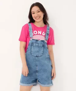 jardineira juvenil jeans com bolso azul médio 14