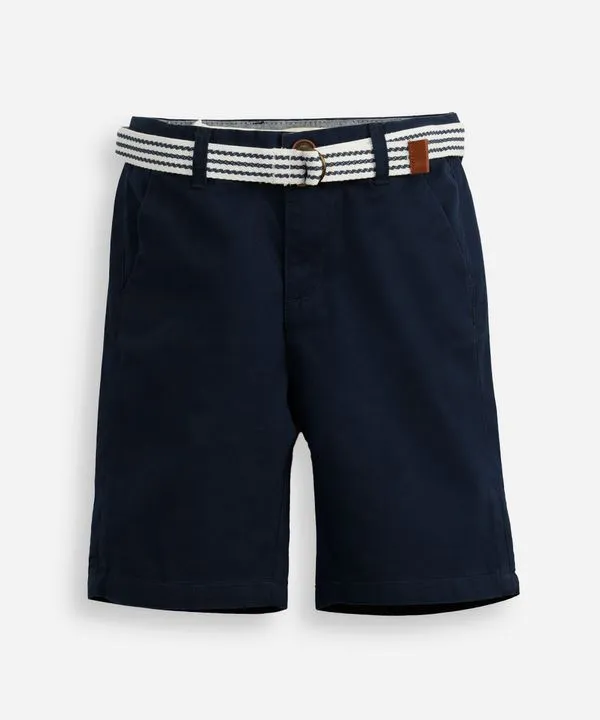 bermuda de sarja infantil com cinto azul 12