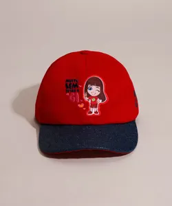Boné Infantil Aba Curva Glitter "Eu sou a Gi" Luccas Neto Vermelho P