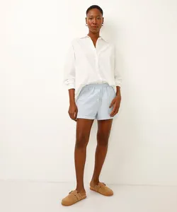 short curto listrado azul M