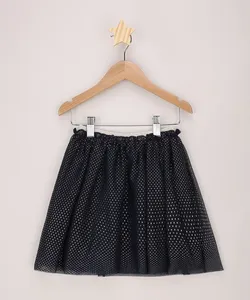 Saia de Tule Infantil com Brilho Azul Marinho 10