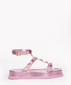 rasteirinha flatform com tachas oneself rosa 39