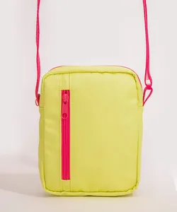 bolsa shoulder bag infantil zíper frontal amarelo Único