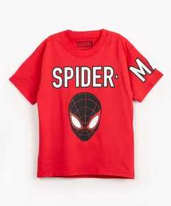 camiseta infantil de algodão homem aranha manga curta vermelho 8