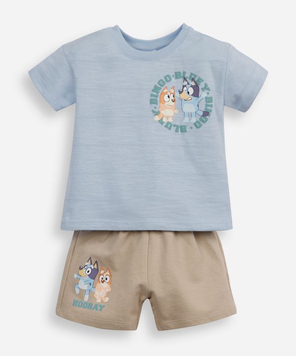 conjunto infantil curto em algodão bluey azul 4