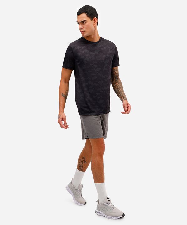 short masculino esportivo bolso com zíper cinza P