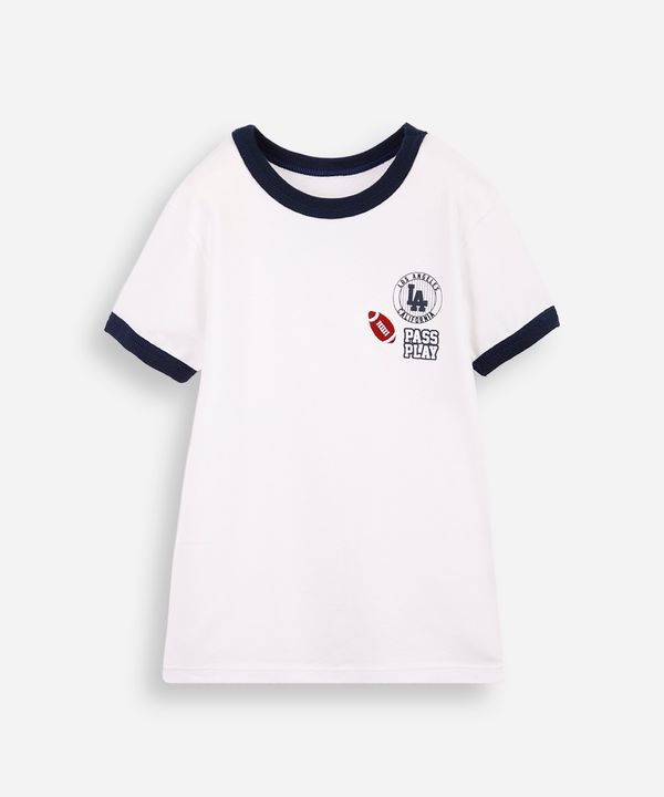 camiseta infantil de algodão com bordado off white 3