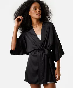 robe curto feminino acetinado preto M