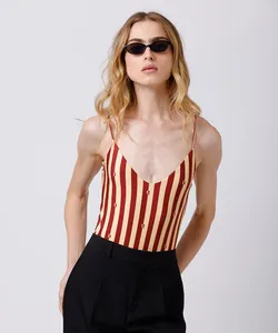 maiô alça fina feminino listrado mindset amarelo GG