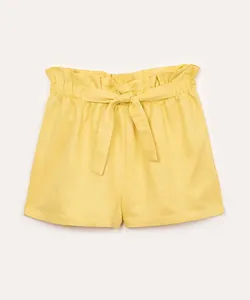 short de viscose infantil clochard com laço amarelo 8