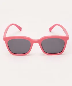 óculos de sol infantil quadrado com proteção uv rosa Único