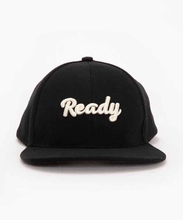 boné de feltro ready aba reta preto Único