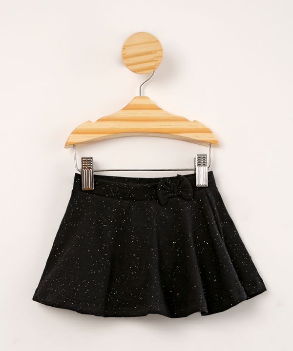 short saia infantil glitter preto 5