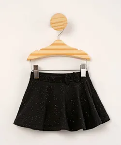short saia infantil glitter preto 2