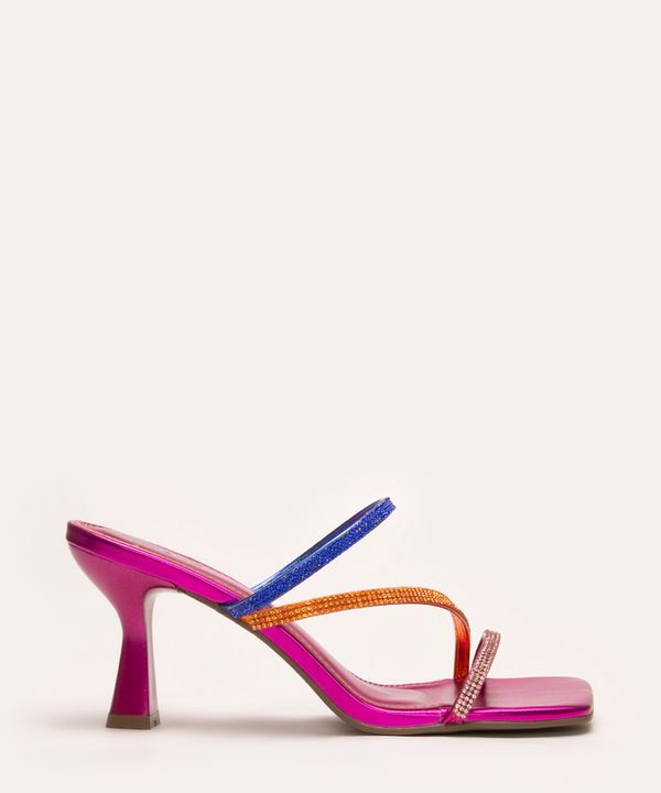 tamanco com strass salto alto mindset roxo 38