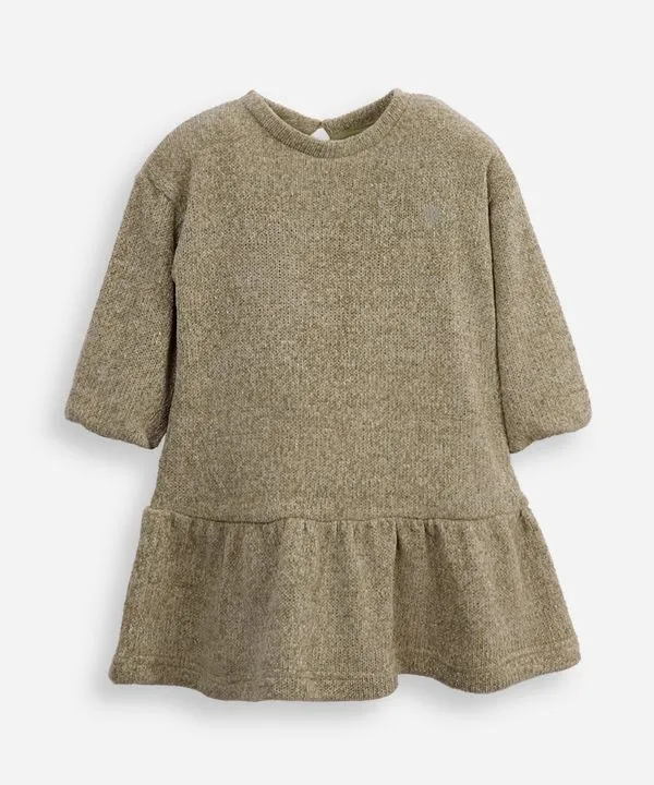 vestido infantil manga bufante com lurex verde 5