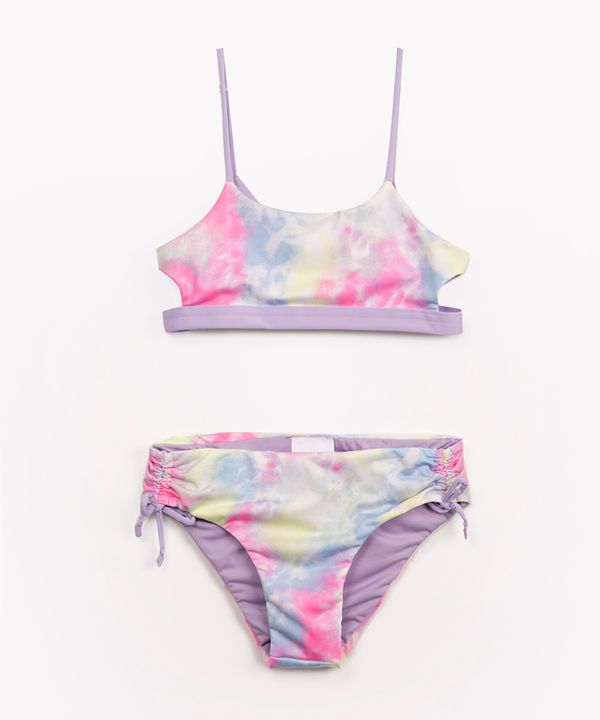 biquini juvenil tie dye com laço proteção uv multicor 14