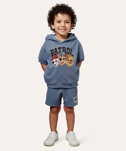conjunto infantil de moletom curto patrulha canina azul 1