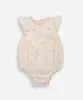 body infantil de algodão com babados floral off white 6-9