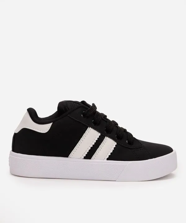 tênis casual infantil com recortes ollie preto 29