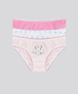 Kit de 3 Calcinhas Minnie Multicor 10