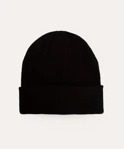 gorro de tricot com dobra preto UNICO