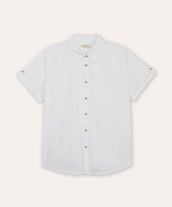 camisa de algodão juvenil manga curta off white 12