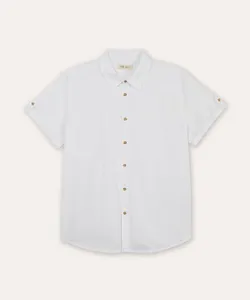 camisa de algodão juvenil manga curta off white 16