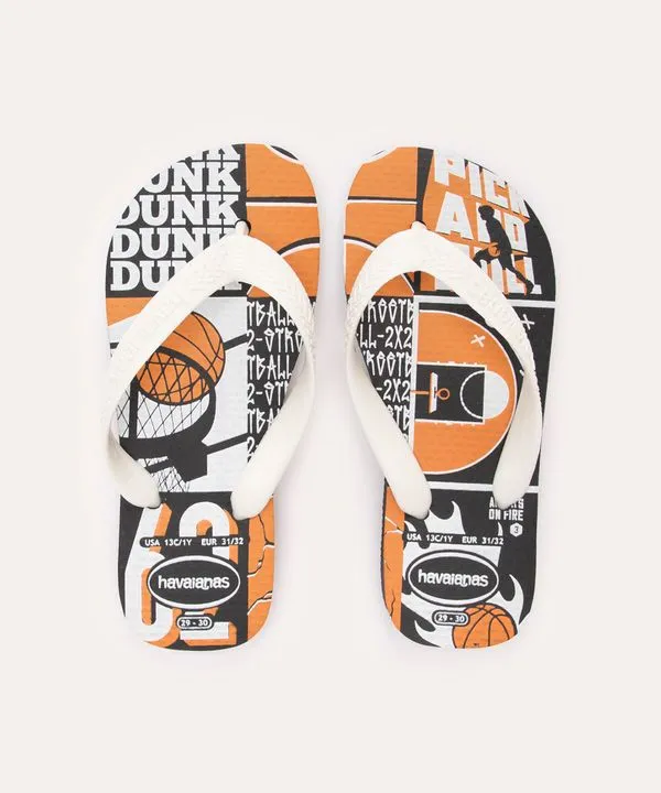 chinelo havaianas infantil basquete grafite 23-24