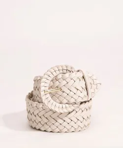 cinto largo tressê off white 100CM
