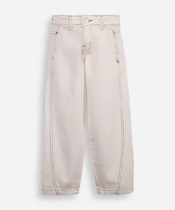 calça balloon infantil de sarja off white 12
