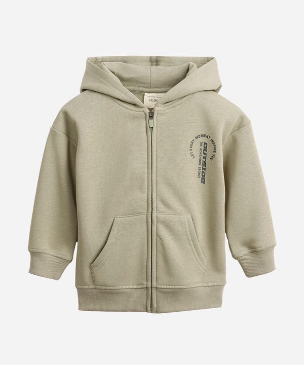 jaqueta infantil de moletom com capuz e bolso outside verde 12