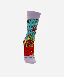 meia cano longo de algodão rick and morty lilás 37-40