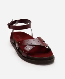 rasteirinha flatform com tachas vinho 34