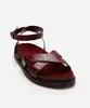 rasteirinha flatform com tachas vinho 38
