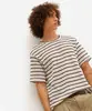 camiseta masculina de tricot listrada preta GG