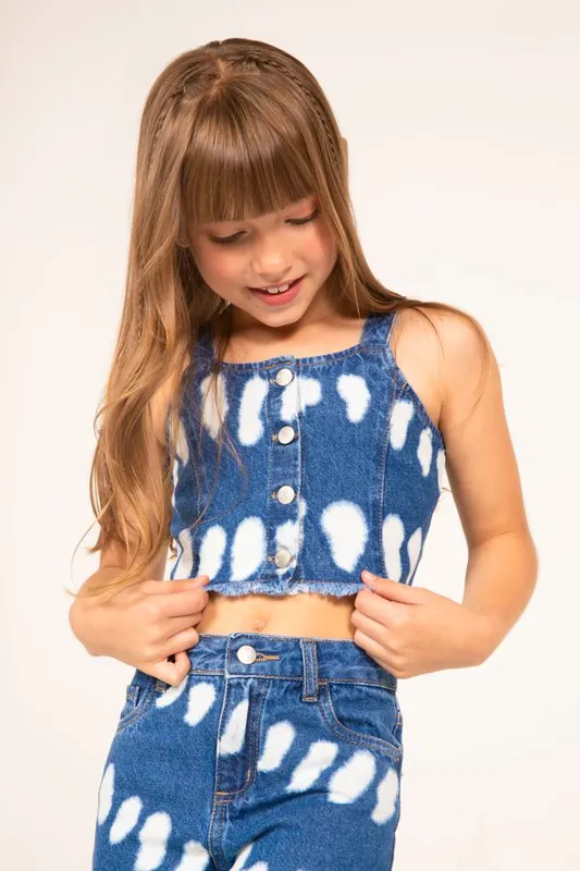 regata infantil jeans tie dye azul médio 6