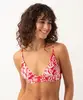 top biquíni triângulo corais com bojo removível e proteção uv vermelho M