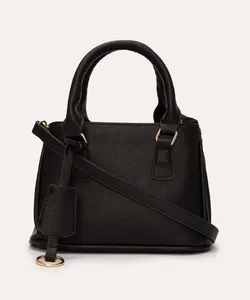 bolsa tote com alça de mão e ombro preto Único