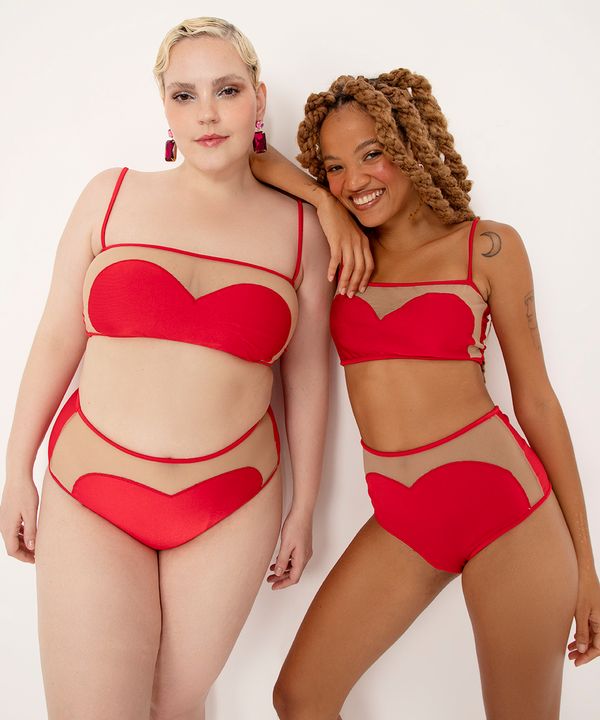 biquíni calcinha hot pant coração alexia hentsch vermelho P