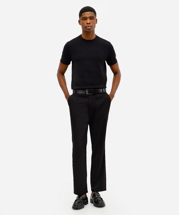 calça reta masculina de alfaiataria preta 48